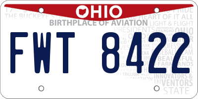 OH license plate FWT8422