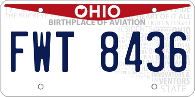 OH license plate FWT8436