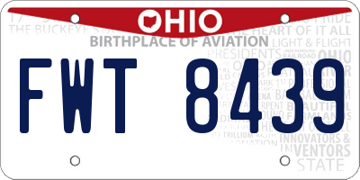OH license plate FWT8439