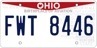 OH license plate FWT8446
