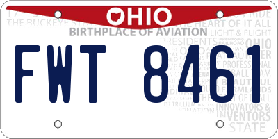 OH license plate FWT8461