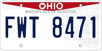 OH license plate FWT8471