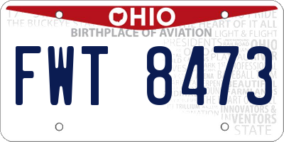 OH license plate FWT8473