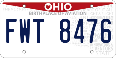 OH license plate FWT8476