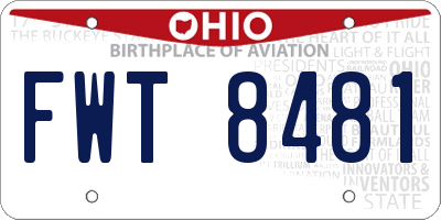 OH license plate FWT8481