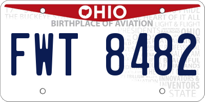 OH license plate FWT8482