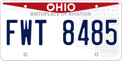 OH license plate FWT8485