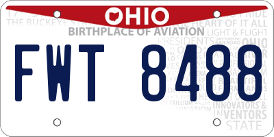 OH license plate FWT8488