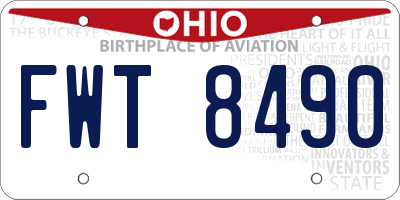 OH license plate FWT8490