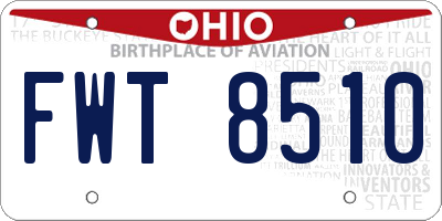 OH license plate FWT8510