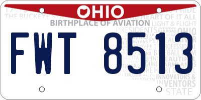 OH license plate FWT8513