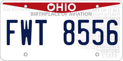 OH license plate FWT8556