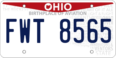 OH license plate FWT8565