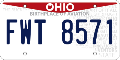 OH license plate FWT8571