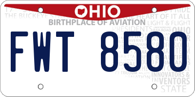 OH license plate FWT8580