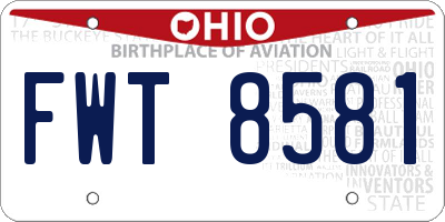 OH license plate FWT8581