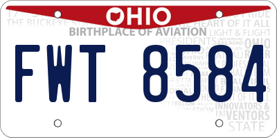 OH license plate FWT8584
