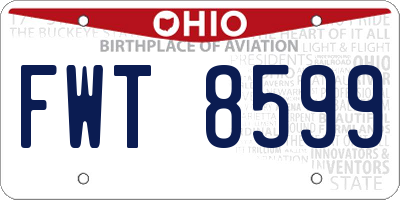 OH license plate FWT8599