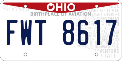 OH license plate FWT8617