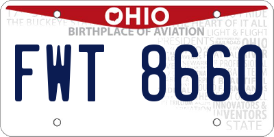 OH license plate FWT8660