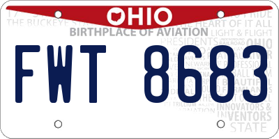 OH license plate FWT8683