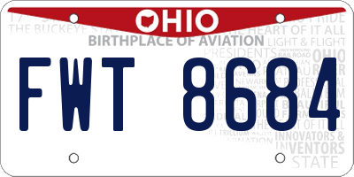 OH license plate FWT8684