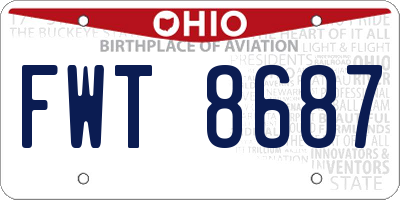 OH license plate FWT8687