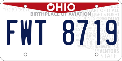 OH license plate FWT8719
