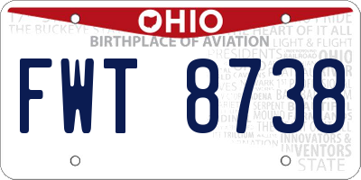 OH license plate FWT8738