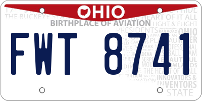 OH license plate FWT8741