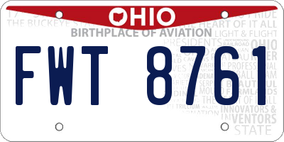 OH license plate FWT8761