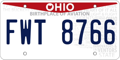 OH license plate FWT8766