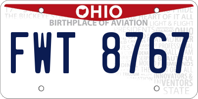 OH license plate FWT8767