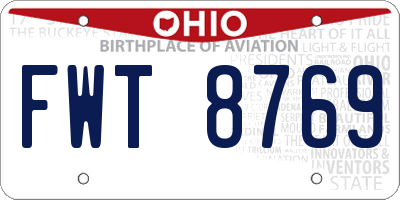 OH license plate FWT8769
