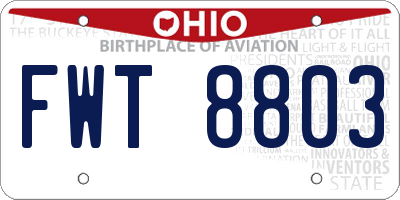 OH license plate FWT8803