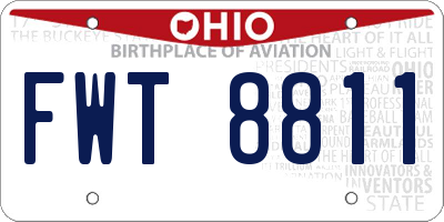 OH license plate FWT8811