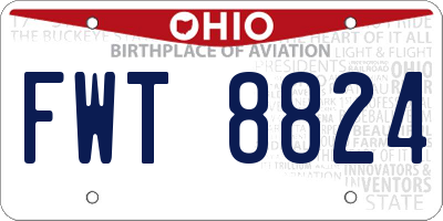 OH license plate FWT8824