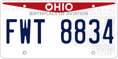 OH license plate FWT8834