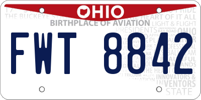 OH license plate FWT8842