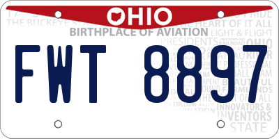 OH license plate FWT8897