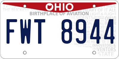 OH license plate FWT8944