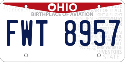 OH license plate FWT8957