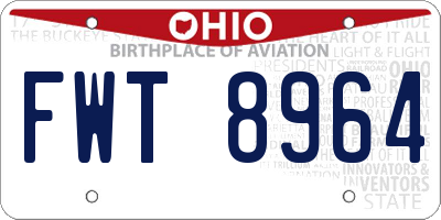 OH license plate FWT8964