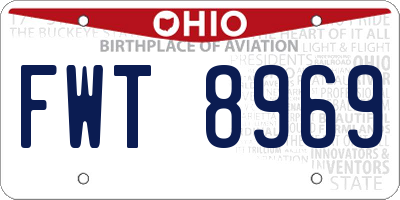OH license plate FWT8969