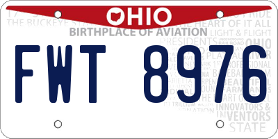 OH license plate FWT8976