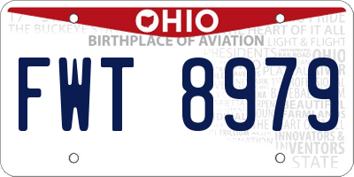 OH license plate FWT8979