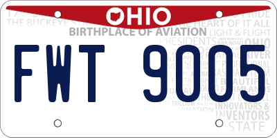 OH license plate FWT9005