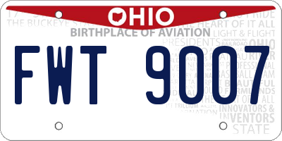 OH license plate FWT9007