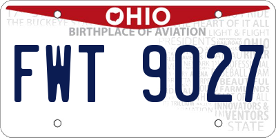 OH license plate FWT9027