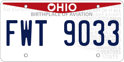 OH license plate FWT9033